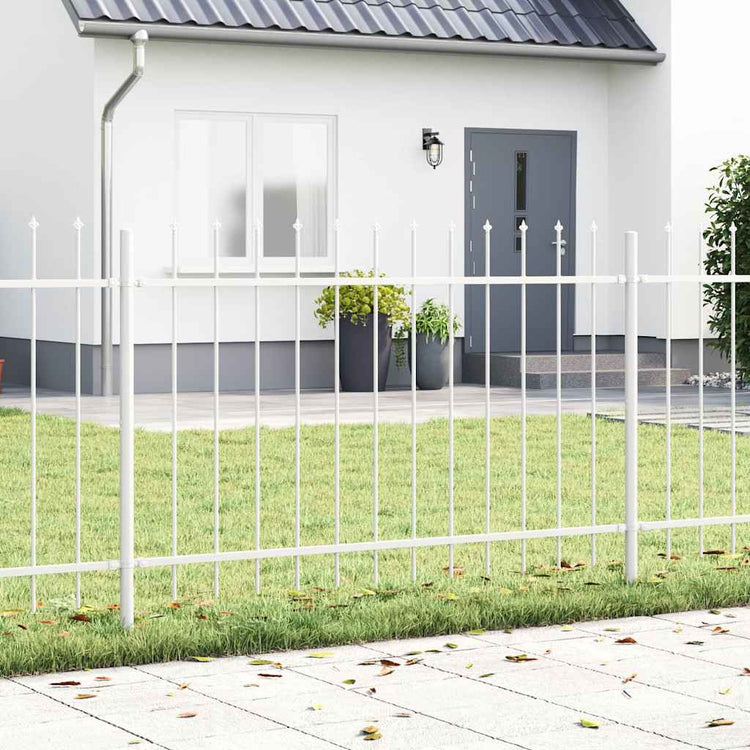 Vidaxl clôture de jardin blanc 1,7 x 0,8 m en acier thermolaqué