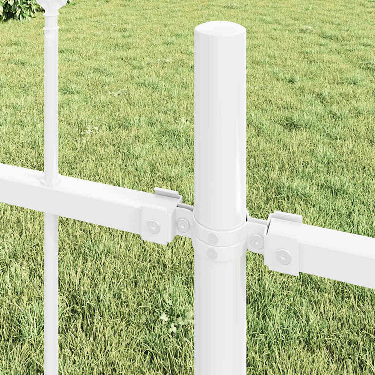 Vidaxl clôture de jardin blanc 1,7 x 1 m en acier thermolaqué
