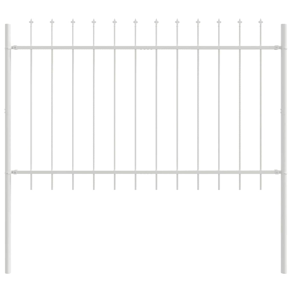 Vidaxl clôture de jardin blanc 1,7 x 1,2 m en acier thermolaqué