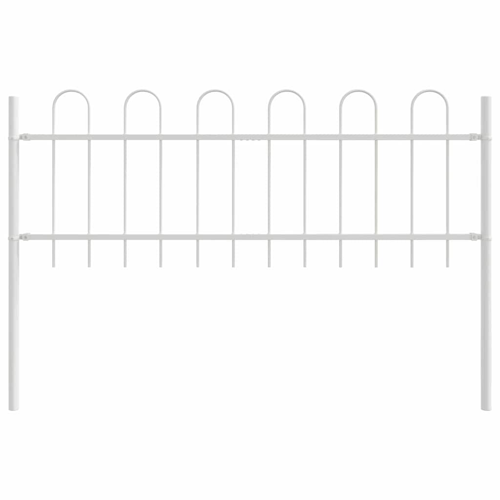 Vidaxl clôture de jardin blanc 1,7 x 0,6 m en acier thermolaqué