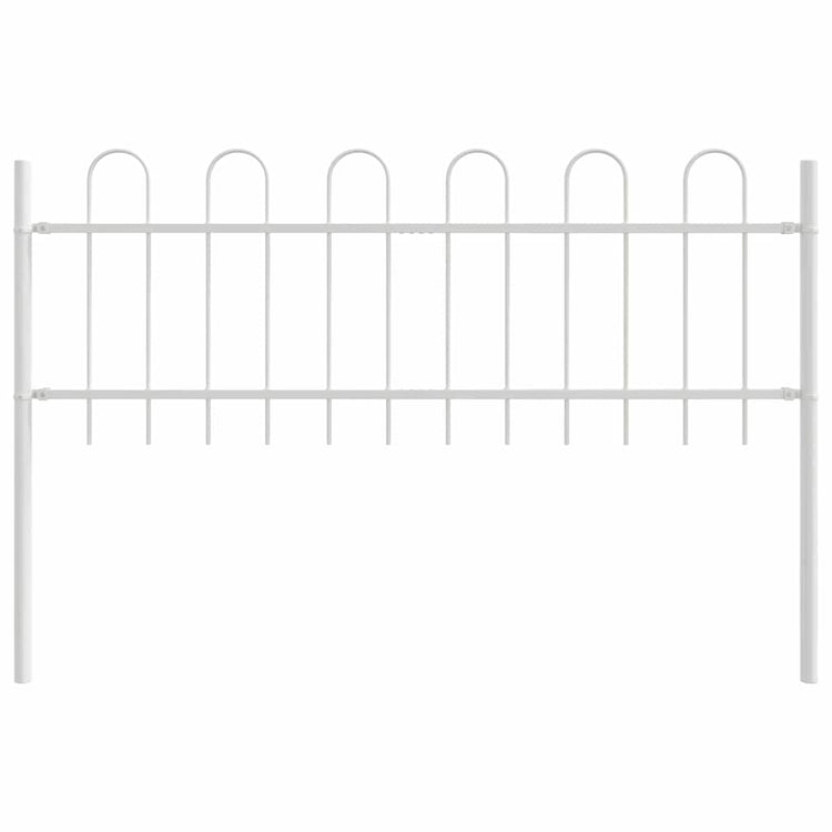 Vidaxl clôture de jardin blanc 1,7 x 0,6 m en acier thermolaqué