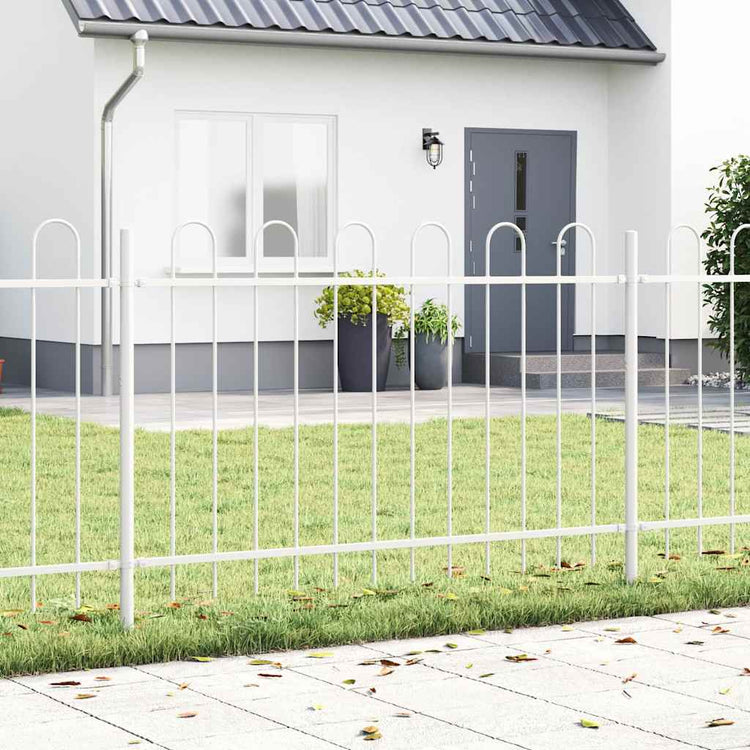 Vidaxl clôture de jardin blanc 1,7 x 1 m en acier thermolaqué