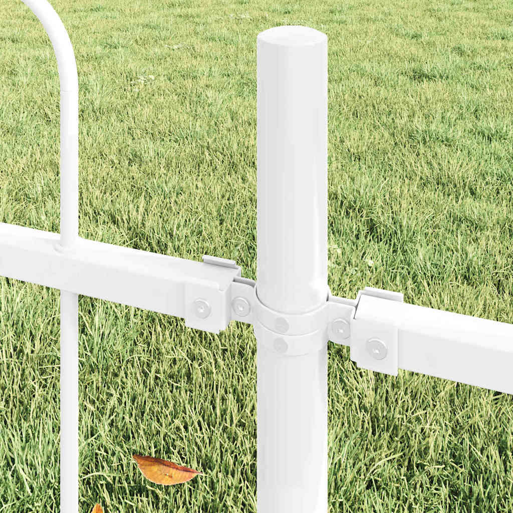 Vidaxl clôture de jardin blanc 1,7 x 1,2 m en acier thermolaqué