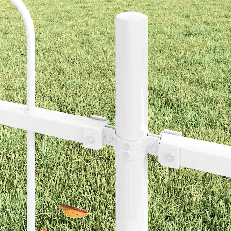 Vidaxl clôture de jardin blanc 1,7 x 1,2 m en acier thermolaqué
