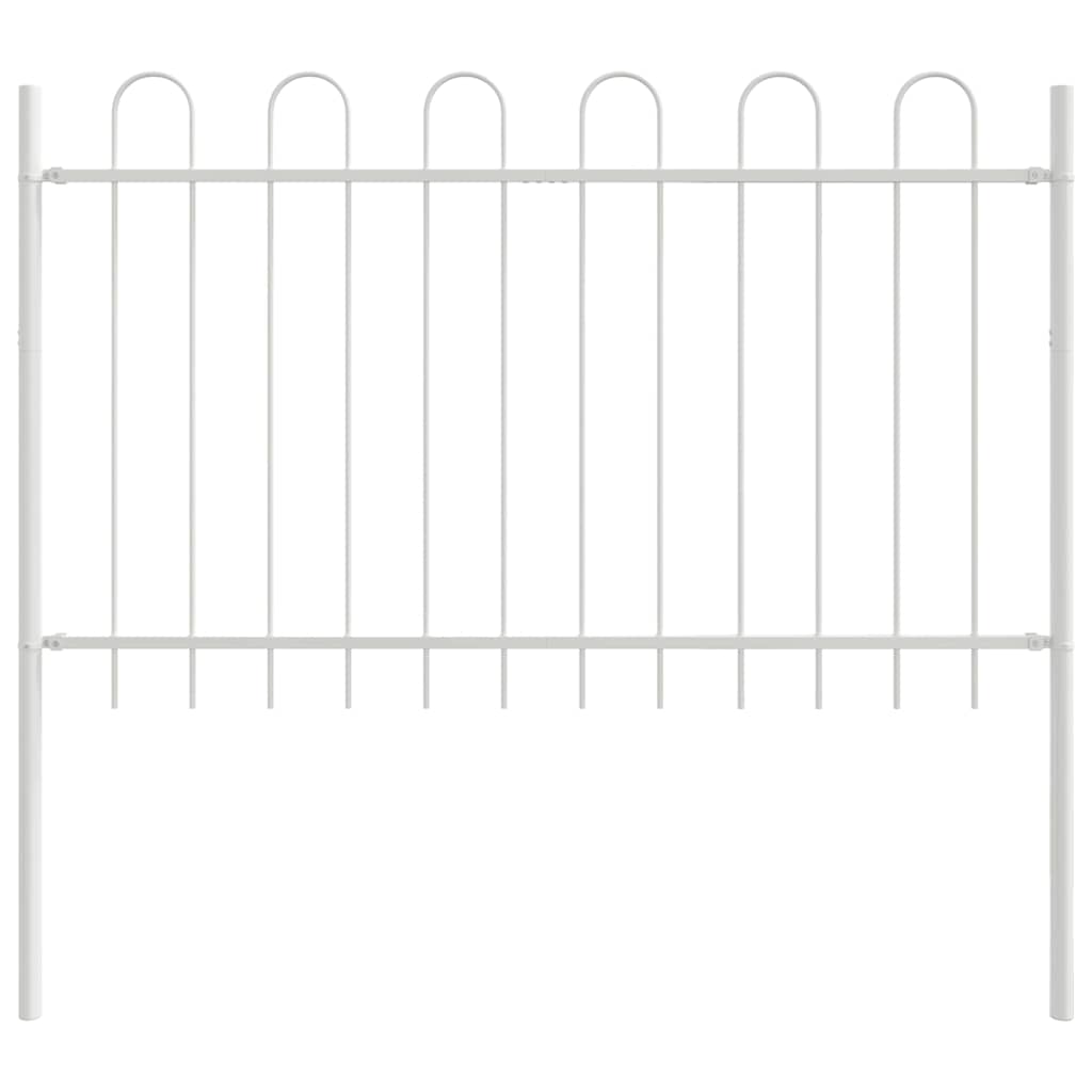 Vidaxl clôture de jardin blanc 1,7 x 1,2 m en acier thermolaqué