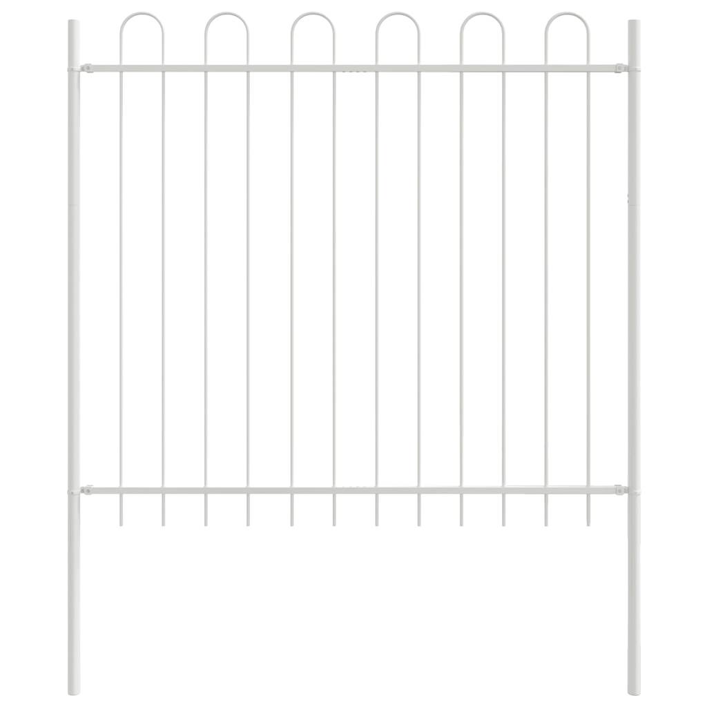 Vidaxl clôture de jardin blanc 1,7 x 1,5 m en acier thermolaqué