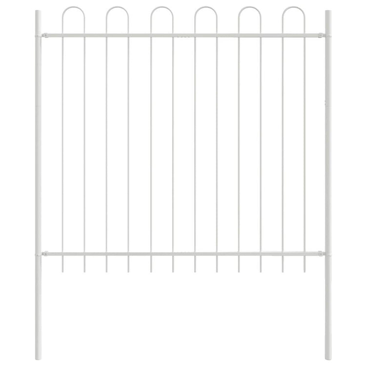 Vidaxl clôture de jardin blanc 1,7 x 1,5 m en acier thermolaqué