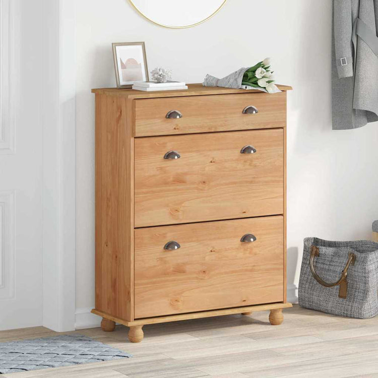 Vidaxx armoire à chaussures Askim marron 85 x 35 x 108 cm bois de pin massif