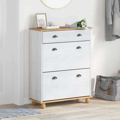 Vidaxx armoire à chaussures Askim blanc 85 x 35 x 108 cm bois de pin massif