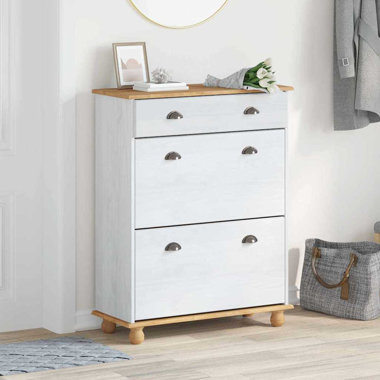 Vidaxx armoire à chaussures Askim blanc 85 x 35 x 108 cm bois de pin massif