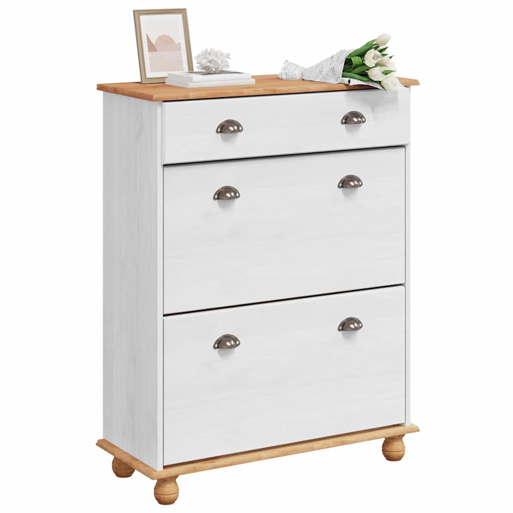 Vidaxx armoire à chaussures Askim blanc 85 x 35 x 108 cm bois de pin massif