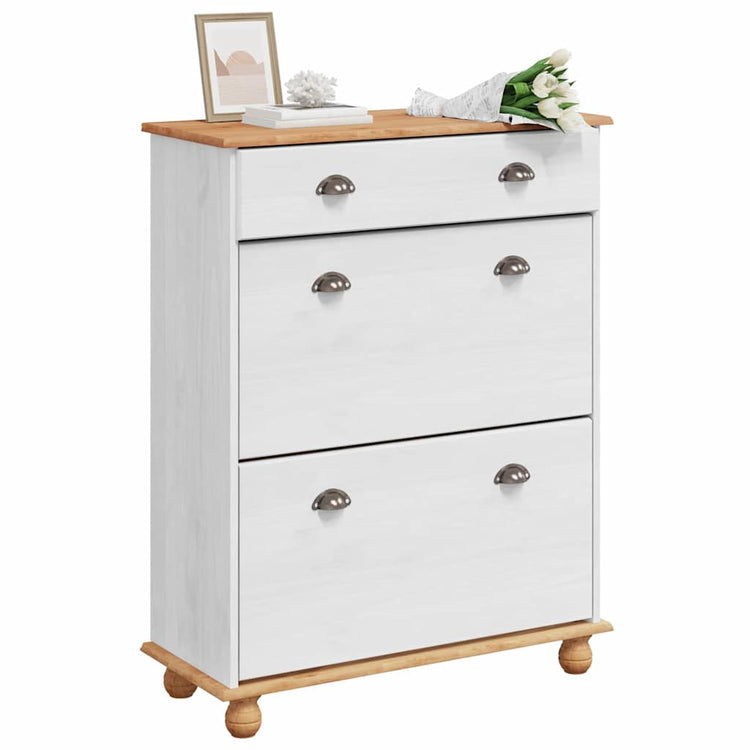 Vidaxx armoire à chaussures Askim blanc 85 x 35 x 108 cm bois de pin massif