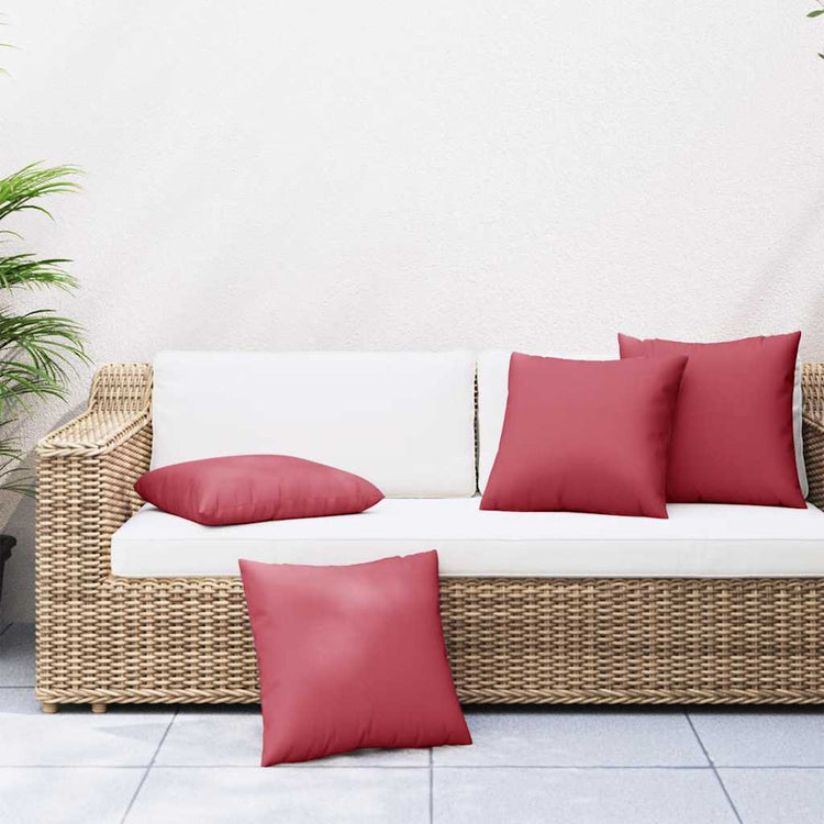 VidaXL coussins de canapé 4 pièces vin rouge 50x50 cm tissu