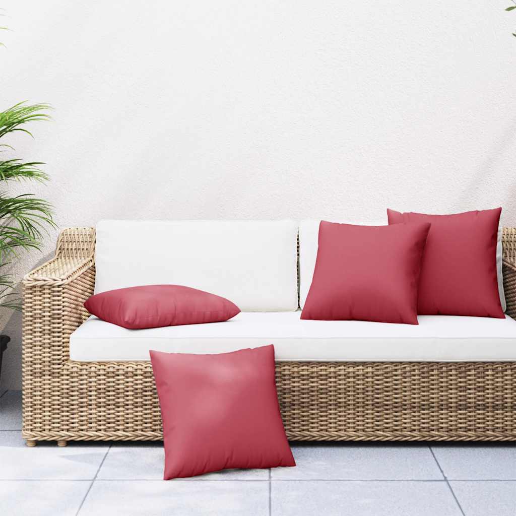 VidaXL coussins de canapé 4 pièces vin rouge 60x60 cm tissu
