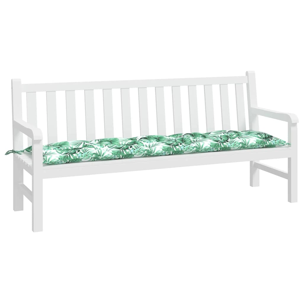 Vidaxx coussin de banc de jardin 180x50x7 cm tissu oxford motif feuille