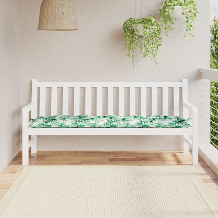 Vidaxx coussin de banc de jardin 180x50x7 cm tissu oxford motif feuille