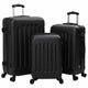 VidaXL valise avec serrure 3 pcs noir 50 x 31 x 78 cm plastique abs