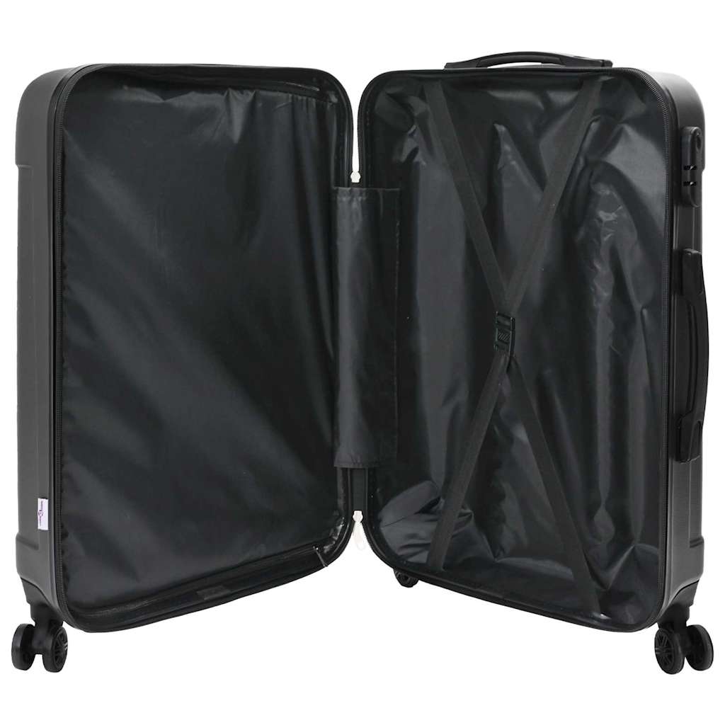 Vidaxx valise avec serrure 3 pcs gris foncé 50 x 31 x 78 cm plastique abs