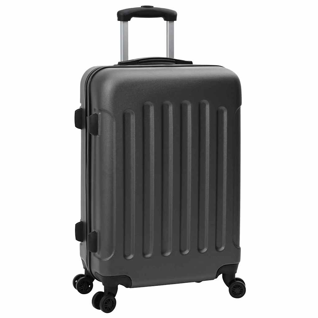 Vidaxx valise avec serrure 3 pcs gris foncé 50 x 31 x 78 cm plastique abs