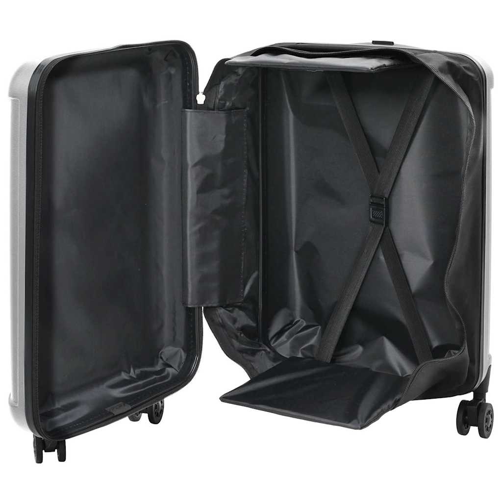 VidaXL valise avec serrure argent 34 x 23 x 55,5 cm plastique abs