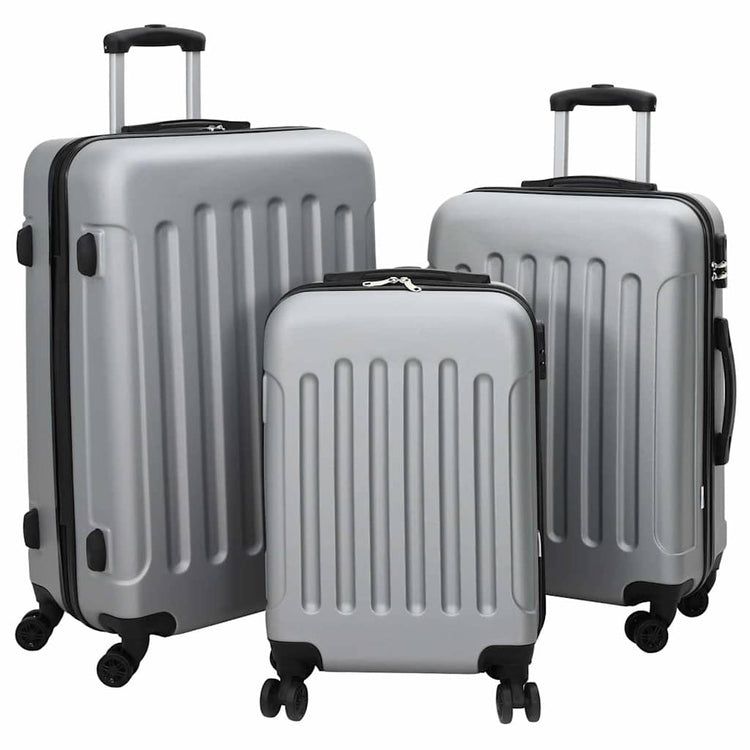 VidaXL valise avec serrure 3 pcs argent 50 x 31 x 78 cm plastique abs