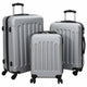 VidaXL valise avec serrure 3 pcs argent 50 x 31 x 78 cm plastique abs