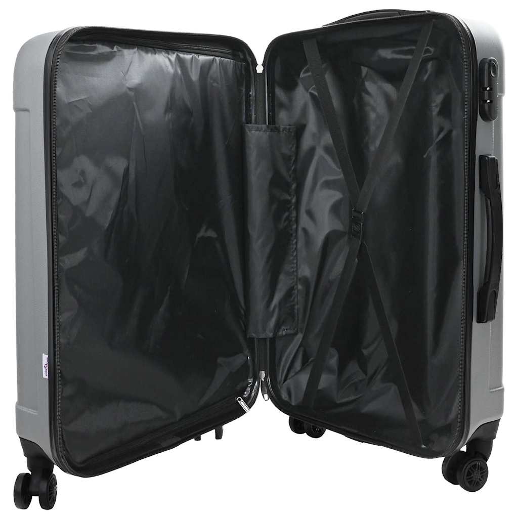 VidaXL valise avec serrure 3 pcs argent 50 x 31 x 78 cm plastique abs