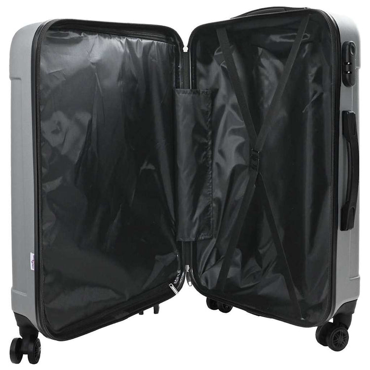 VidaXL valise avec serrure 3 pcs argent 50 x 31 x 78 cm plastique abs