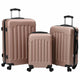 Vidaxxl valise avec serrure 3 pcs or rose 50 x 31 x 78 cm plastique abs