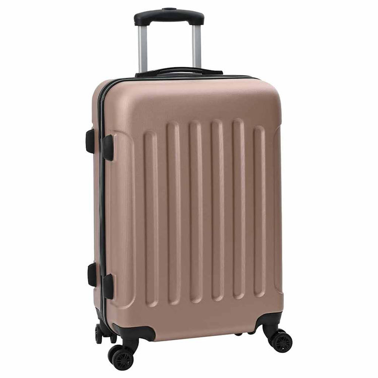 Vidaxxl valise avec serrure 3 pcs or rose 50 x 31 x 78 cm plastique abs