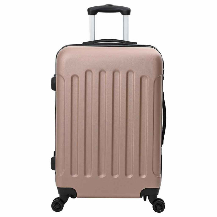 Vidaxxl valise avec serrure 3 pcs or rose 50 x 31 x 78 cm plastique abs