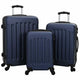 VidaXL valise avec serrure 3 pcs bleu foncé 50 x 31 x 78 cm plastique abs