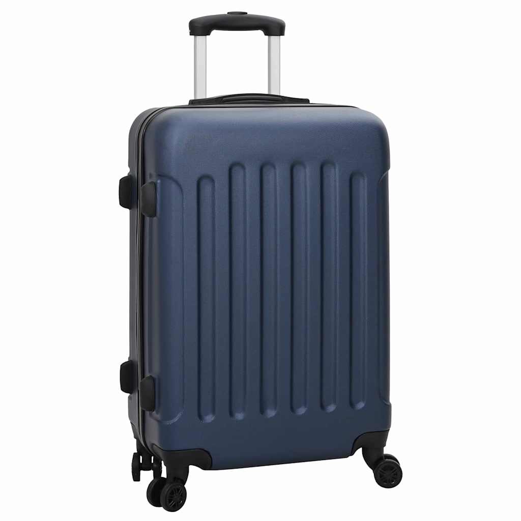 VidaXL valise avec serrure 3 pcs bleu foncé 50 x 31 x 78 cm plastique abs