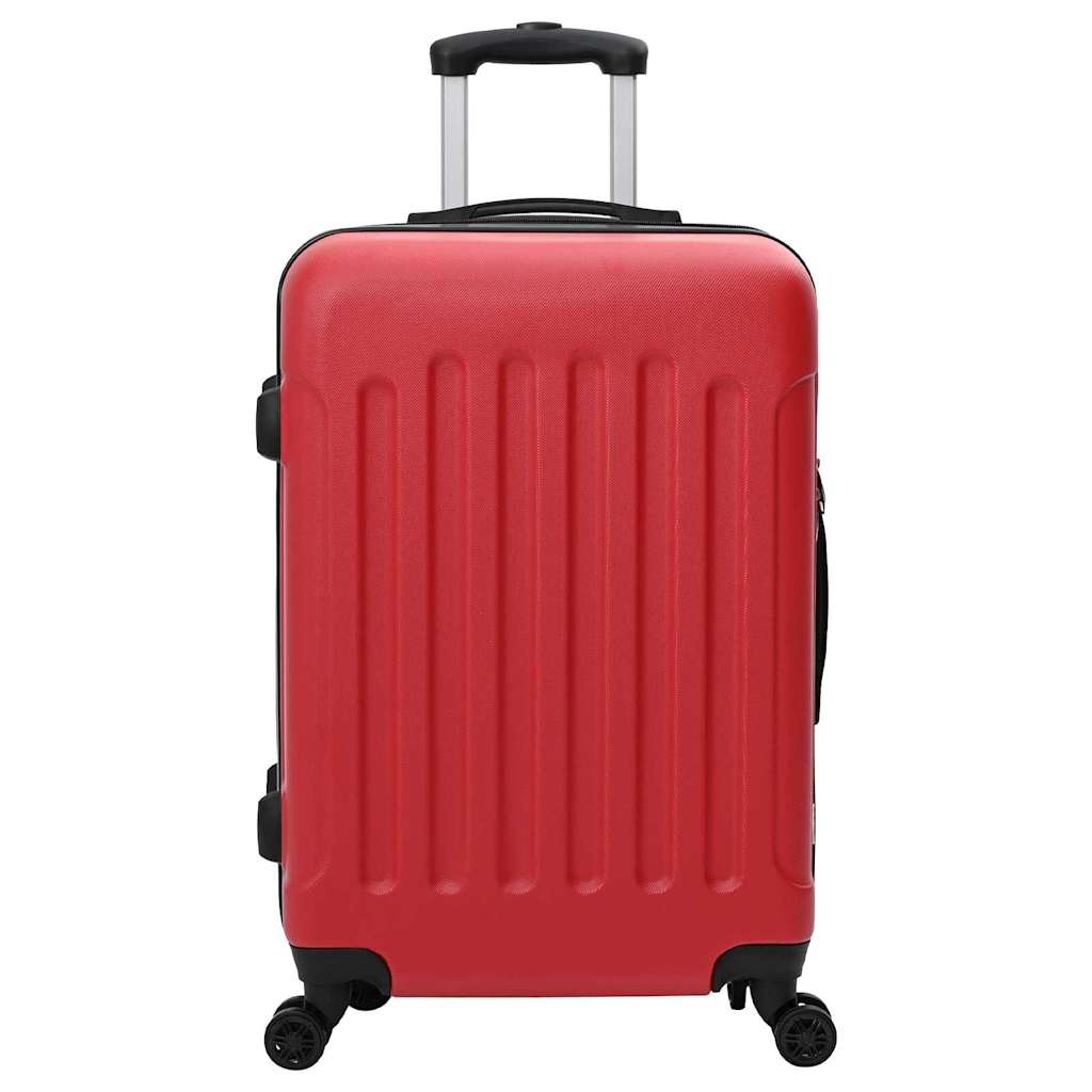 Vidaxx valise avec serrure 3 pcs rouge 50 x 31 x 78 cm plastique abs