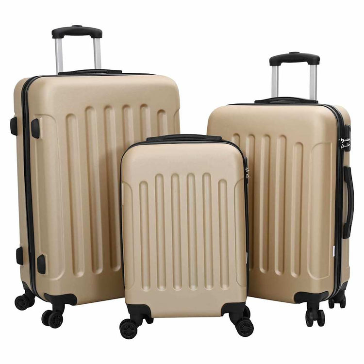 Vidaxx valise avec serrure 3 pcs champagne 50 x 31 x 78 cm plastique abs