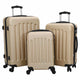Vidaxx valise avec serrure 3 pcs champagne 50 x 31 x 78 cm plastique abs