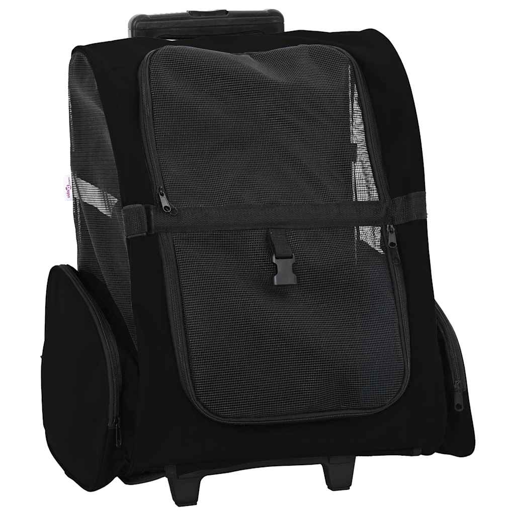 Vidaxx chariot pour animaux de compagnie 3-en-1 48x32x (57-106) cm tissu oxford noir