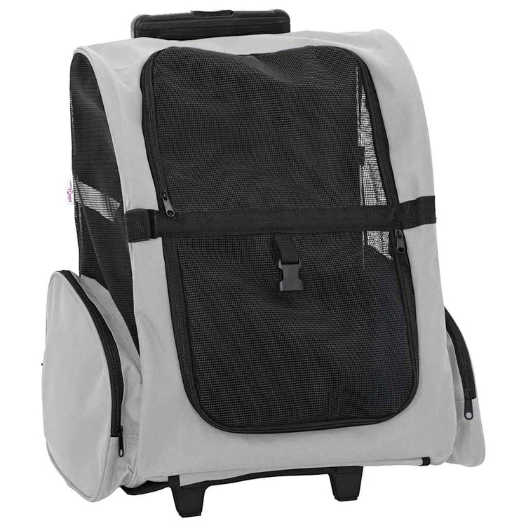 Vidaxx chariot pour animaux de compagnie 3-en-1 48x32x (57-106) cm tissu oxford gris