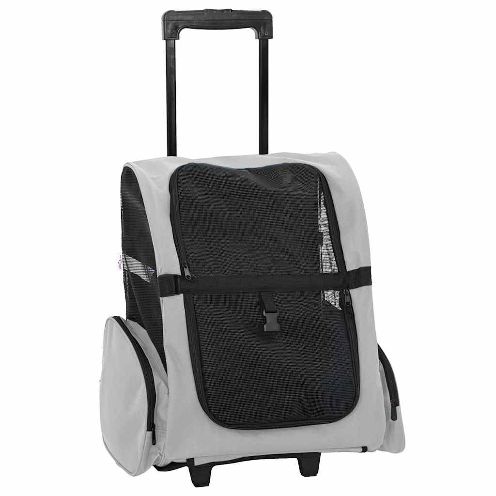 Vidaxx chariot pour animaux de compagnie 3-en-1 48x32x (57-106) cm tissu oxford gris