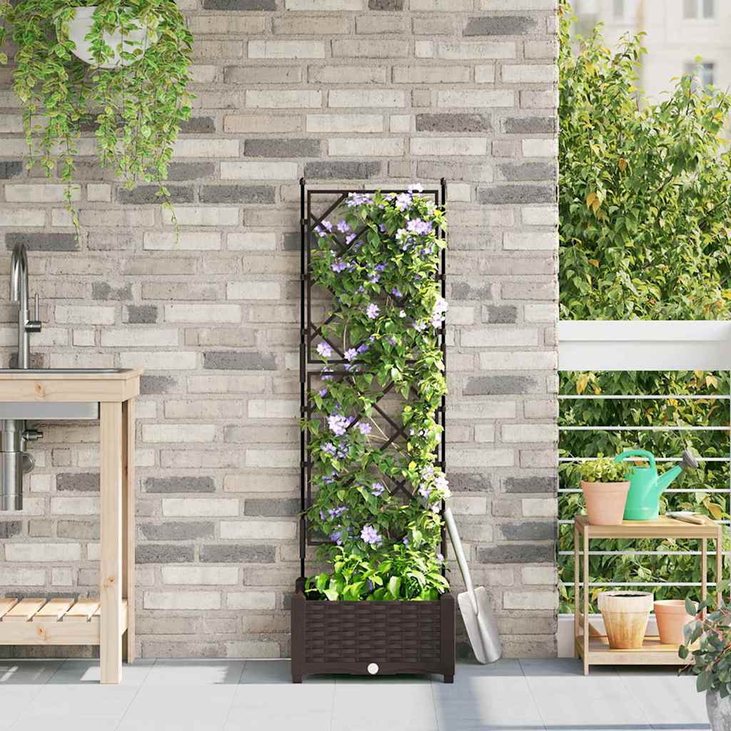 Vidaxx pot de fleur de jardin marron 40 x 40 x 125,5 cm acier