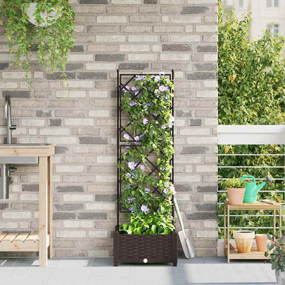 Vidaxx pot de fleur de jardin marron 40 x 40 x 125,5 cm acier