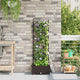 Vidaxx pot de fleur de jardin marron 40 x 40 x 125,5 cm acier
