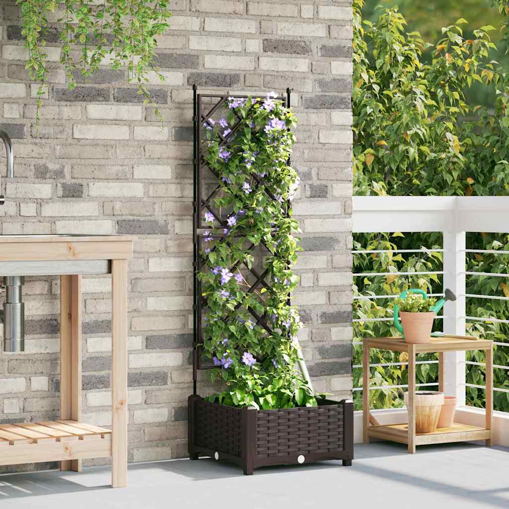 Vidaxx pot de fleur de jardin marron 40 x 40 x 125,5 cm acier
