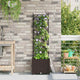VidaXL pot de fleur de jardin marron 40 x 40 x 143 cm acier