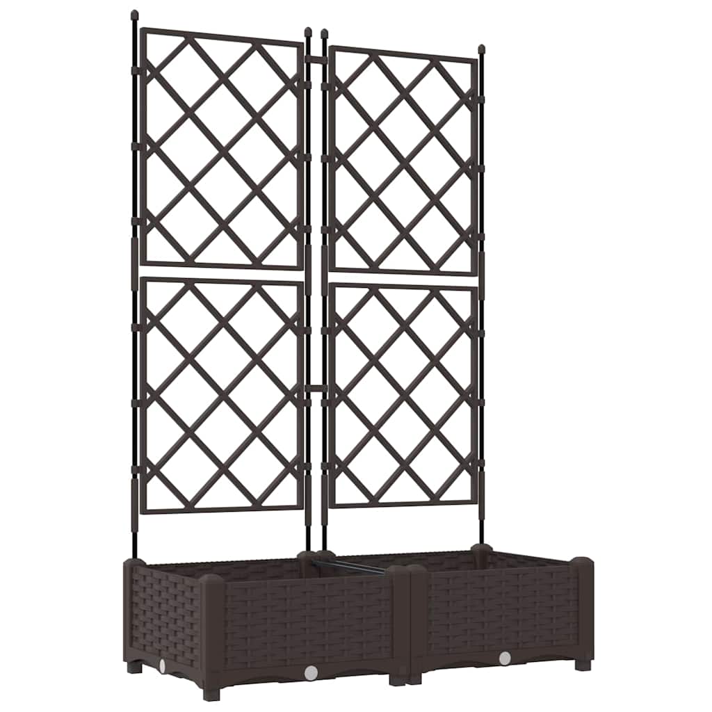 Vidaxxl pot de fleur de jardin 2 pcs marron 80 x 40 x 125,5 cm acier