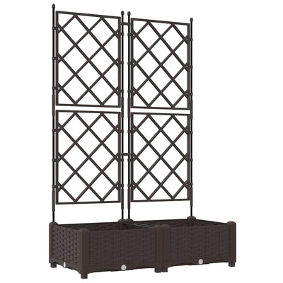 Vidaxxl pot de fleur de jardin 2 pcs marron 80 x 40 x 125,5 cm acier