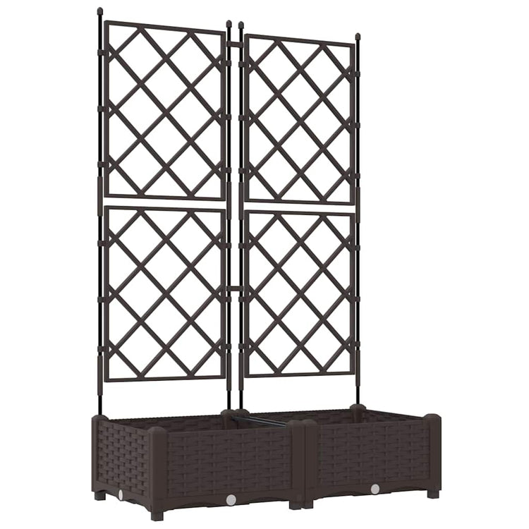 Vidaxxl pot de fleur de jardin 2 pcs marron 80 x 40 x 125,5 cm acier