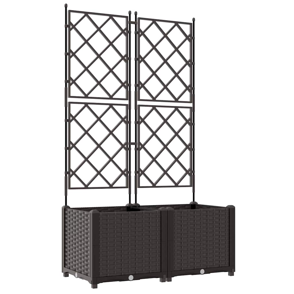 Vidaxl pot de fleur de jardin 2 pcs marron 80 x 40 x 143 cm acier