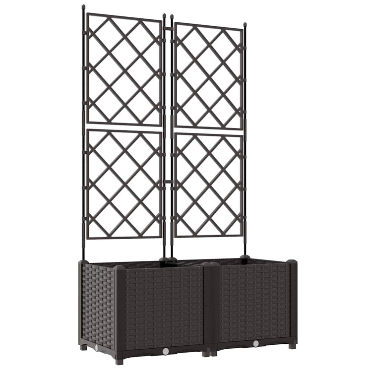 Vidaxl pot de fleur de jardin 2 pcs marron 80 x 40 x 143 cm acier