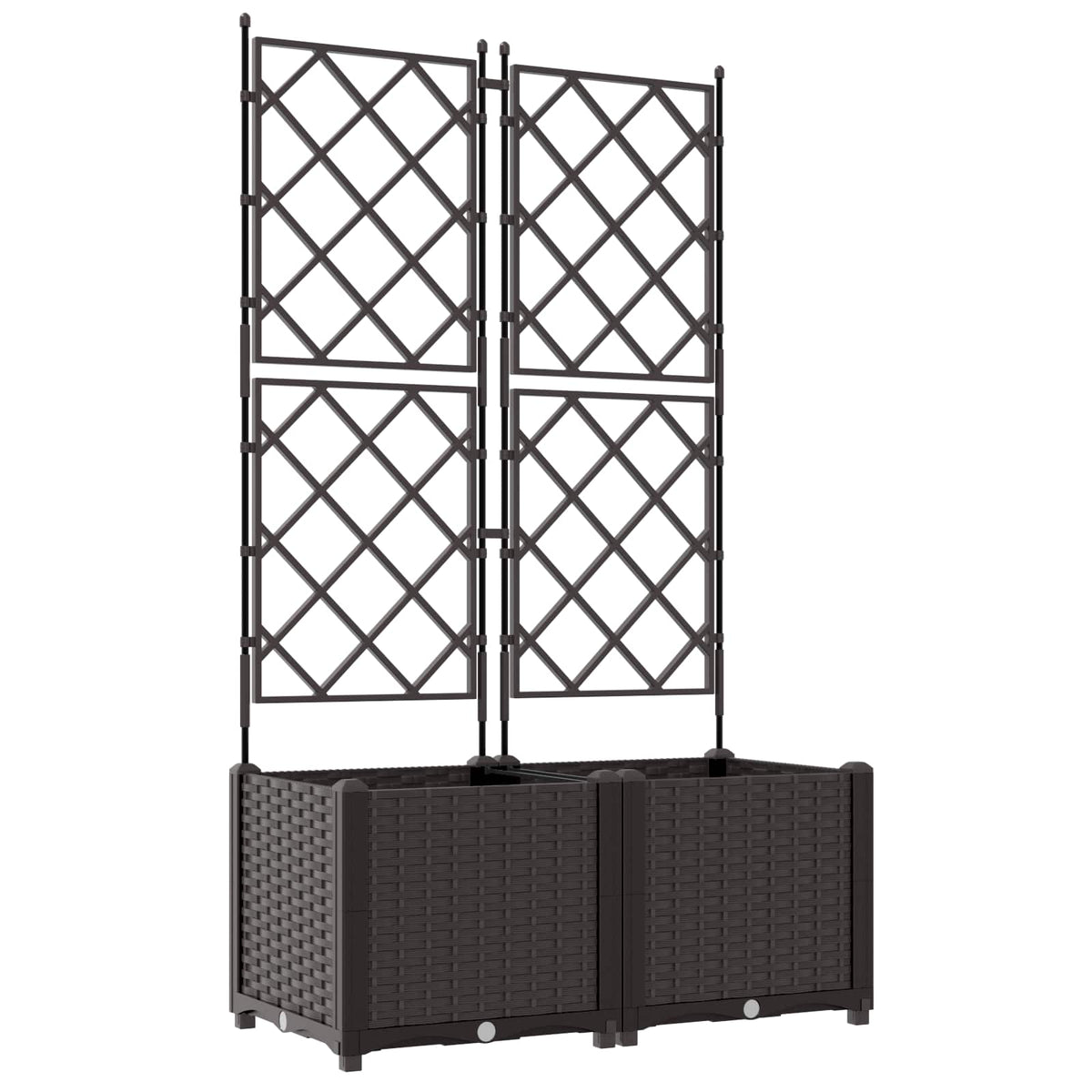 Vidaxl pot de fleur de jardin 2 pcs marron 80 x 40 x 143 cm acier